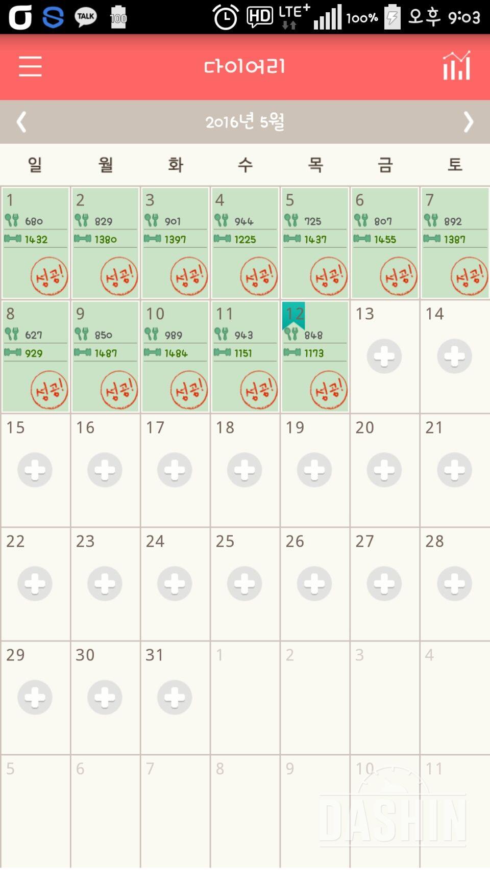 30일 1,000kcal 식단 19일차 성공!