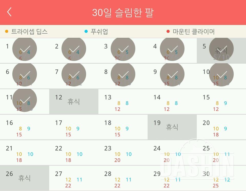 30일 슬림한 팔 11일차 성공!