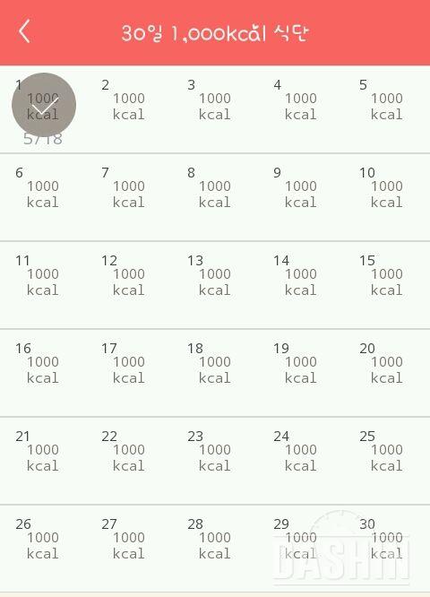 30일 1,000kcal 식단 31일차 성공!