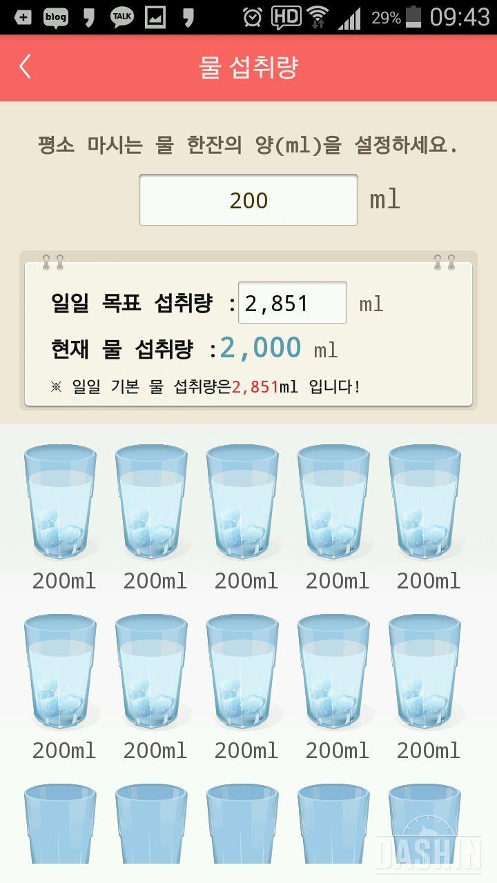 30일 하루 2L 물마시기 4일차 성공!