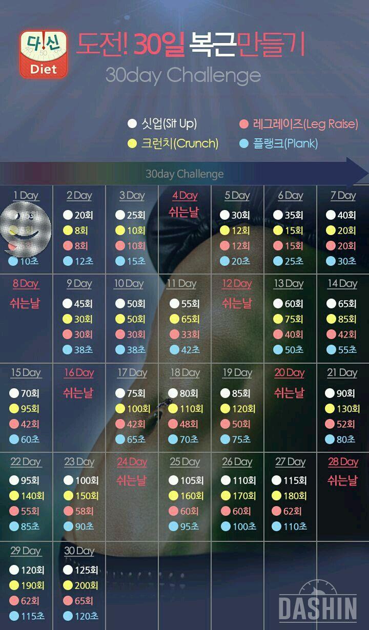 30일 복근만들기 1일차!!