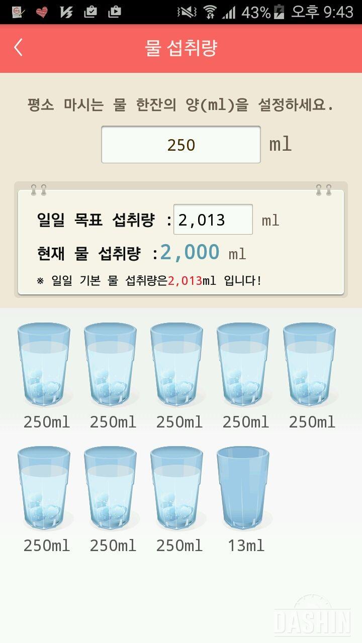 30일 하루 2L 물마시기 54일차 성공!