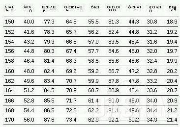 이상적인 몸매치수