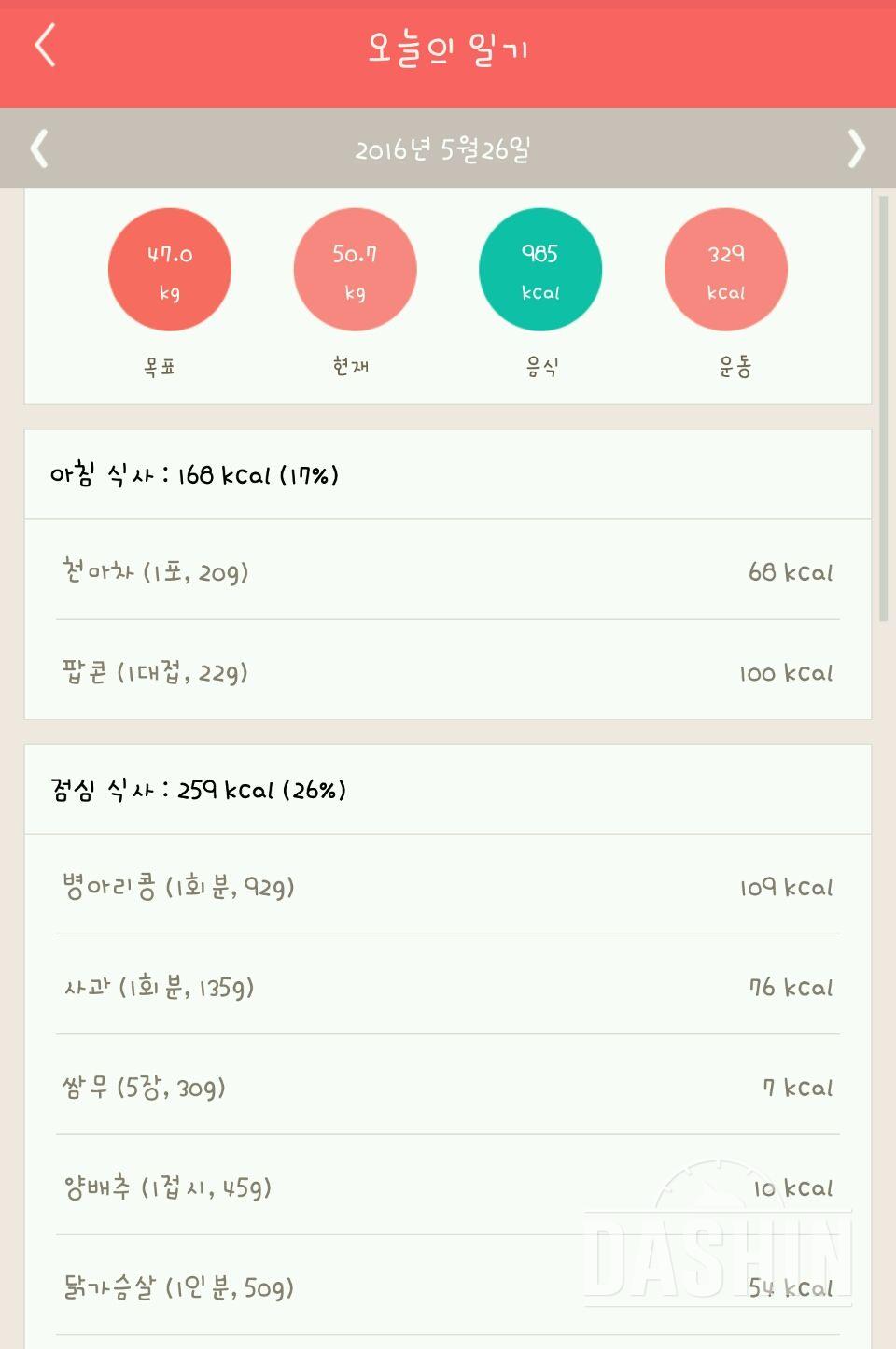 30일 1,000kcal 식단 22일차 성공!