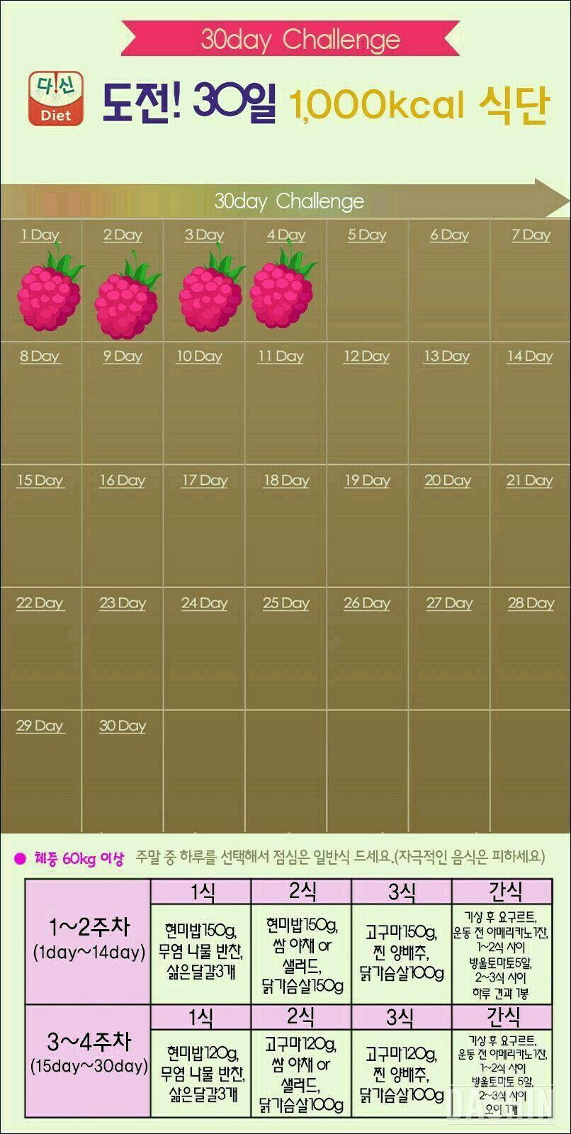 [도전 30일 1.000kcal 식단] 4일차