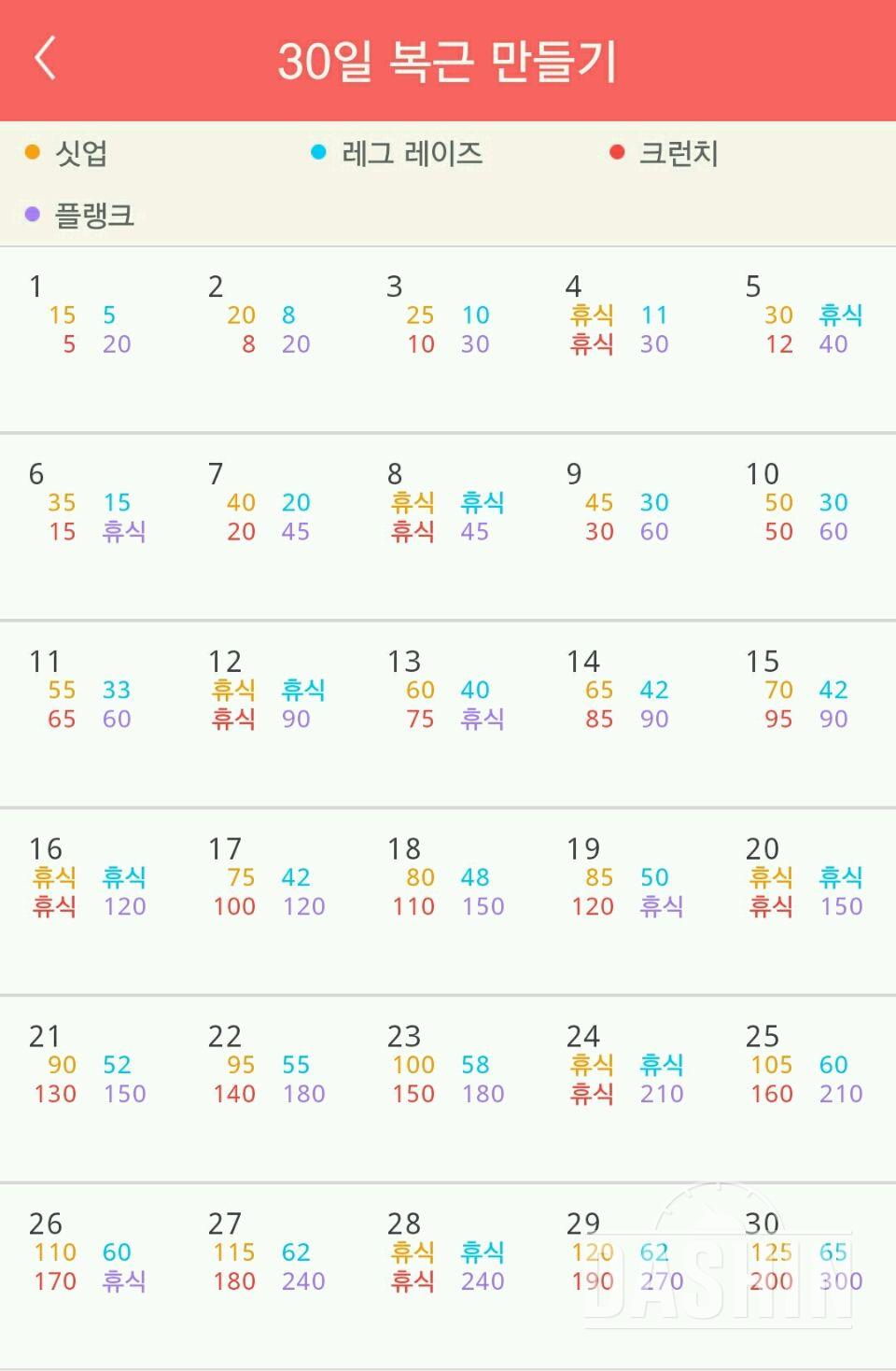 30일 복근 만들기 1일차 성공!