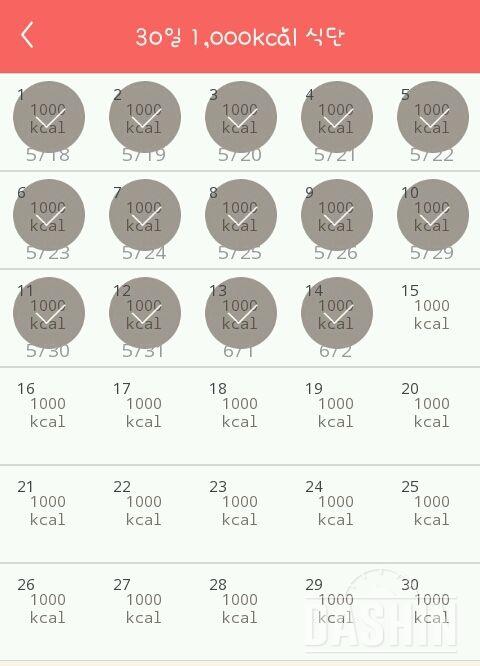 30일 1,000kcal 식단 44일차 성공!