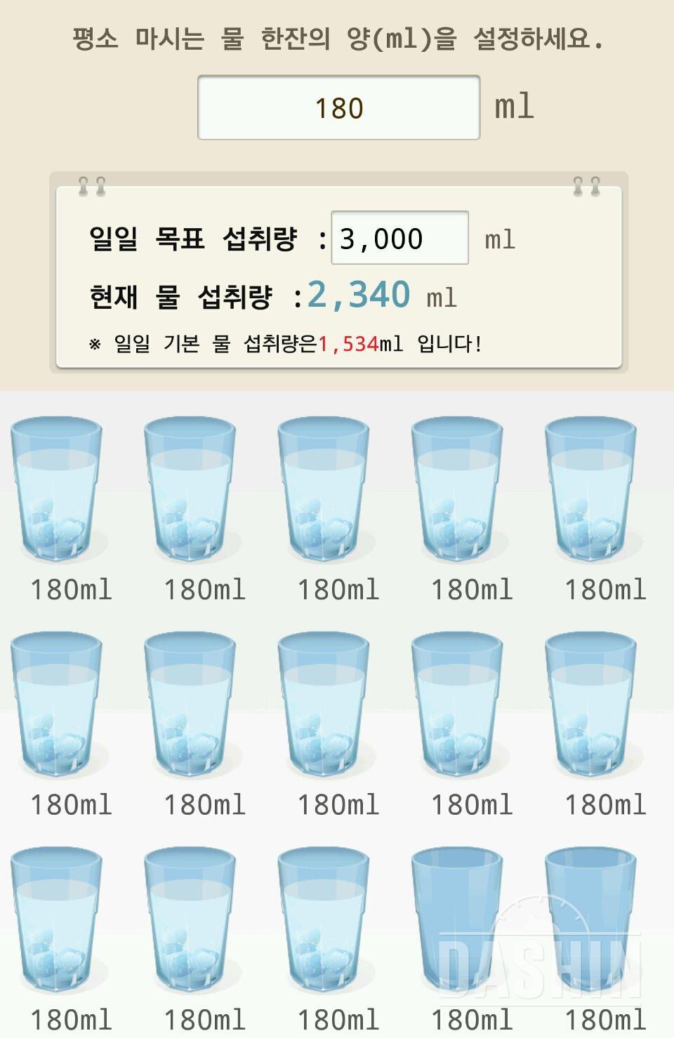 30일 하루 2L 물마시기 2일차 성공!