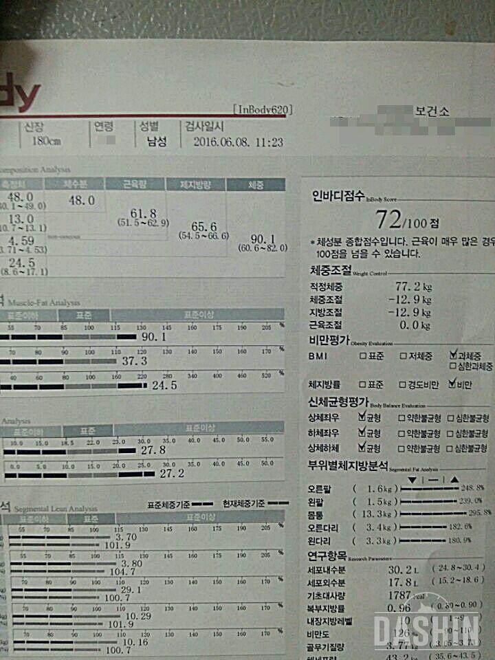 남/180/체중90kg/체지방26kg 다이어트 시작합니다