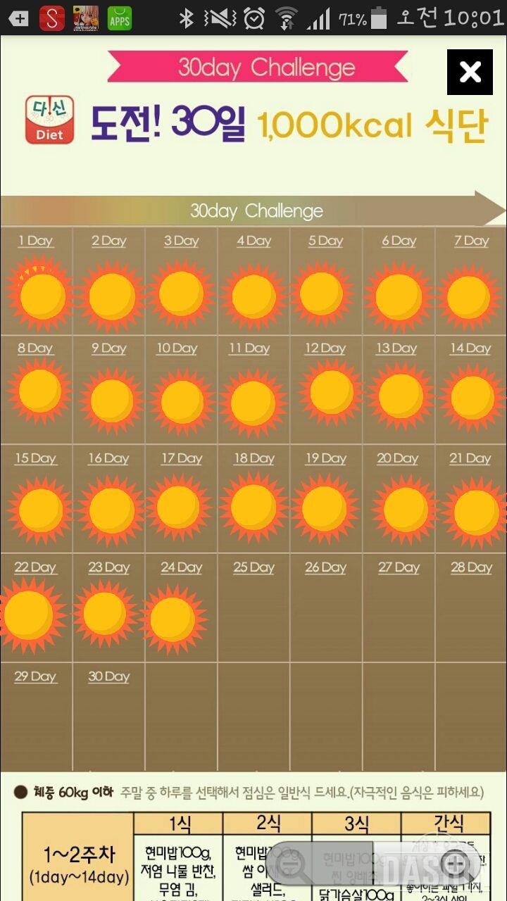 1000칼로리 24일차