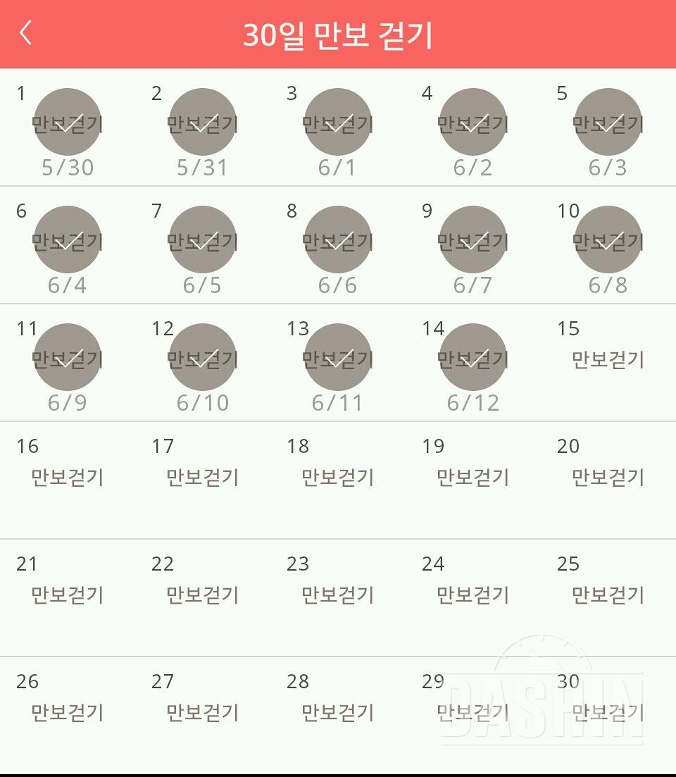 30일 만보 걷기 14일차 성공!