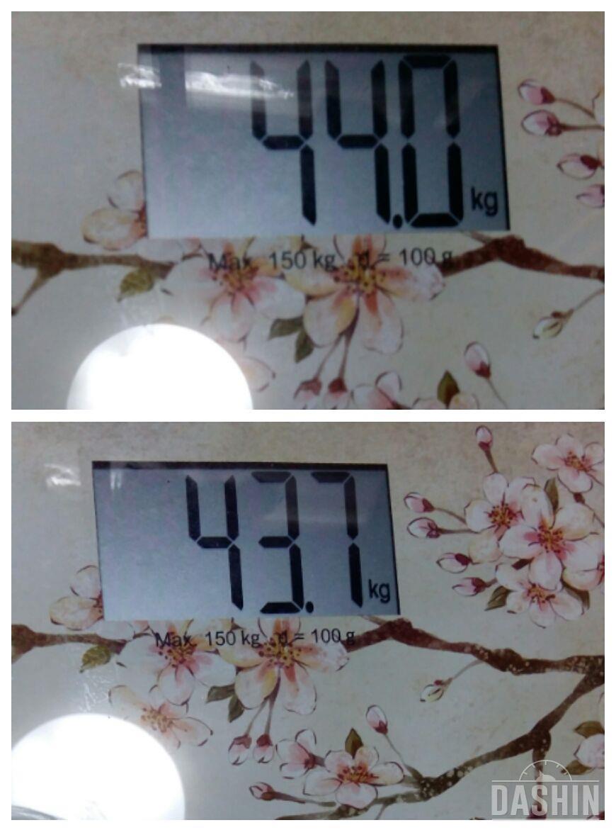 한달 1Kg~