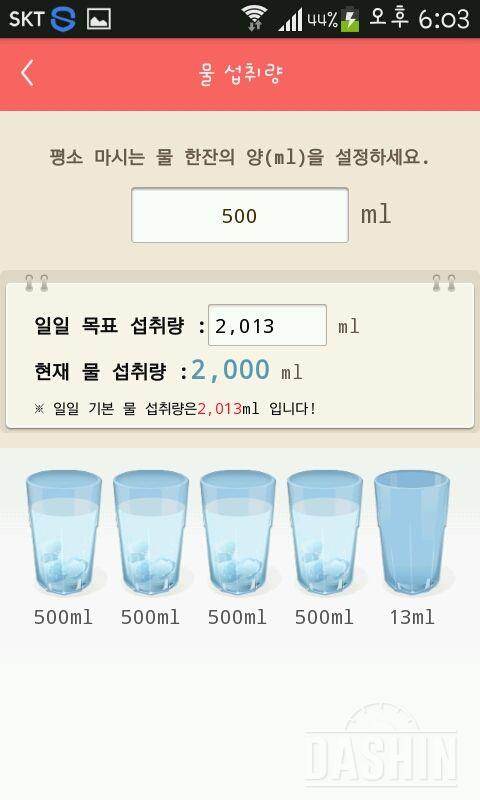 30일 하루 2L 물마시기 60일차 성공!