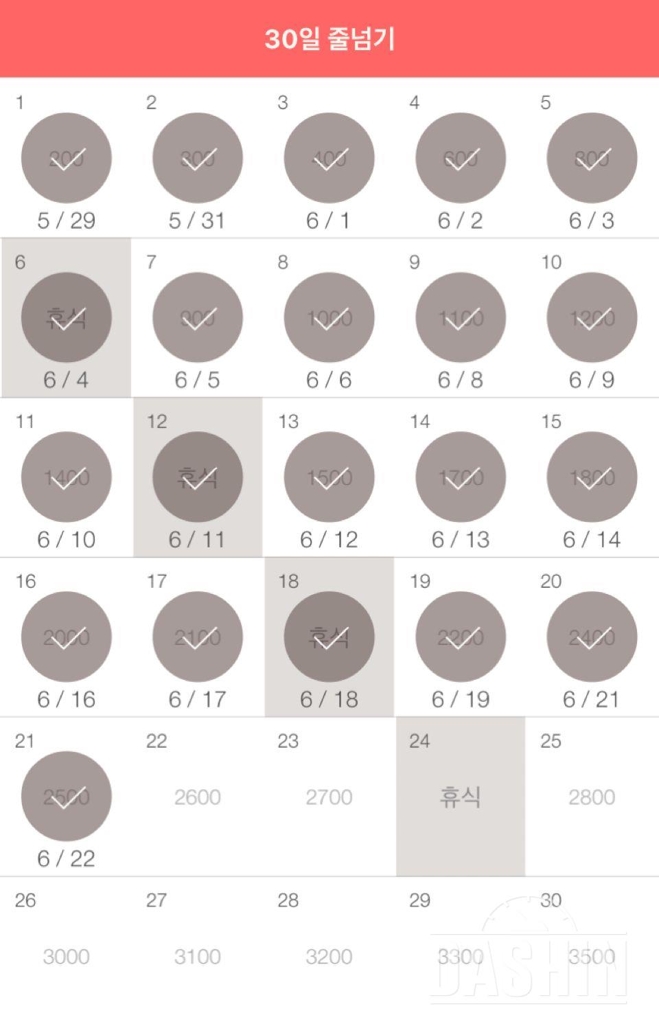 30일 줄넘기 21일차 성공!