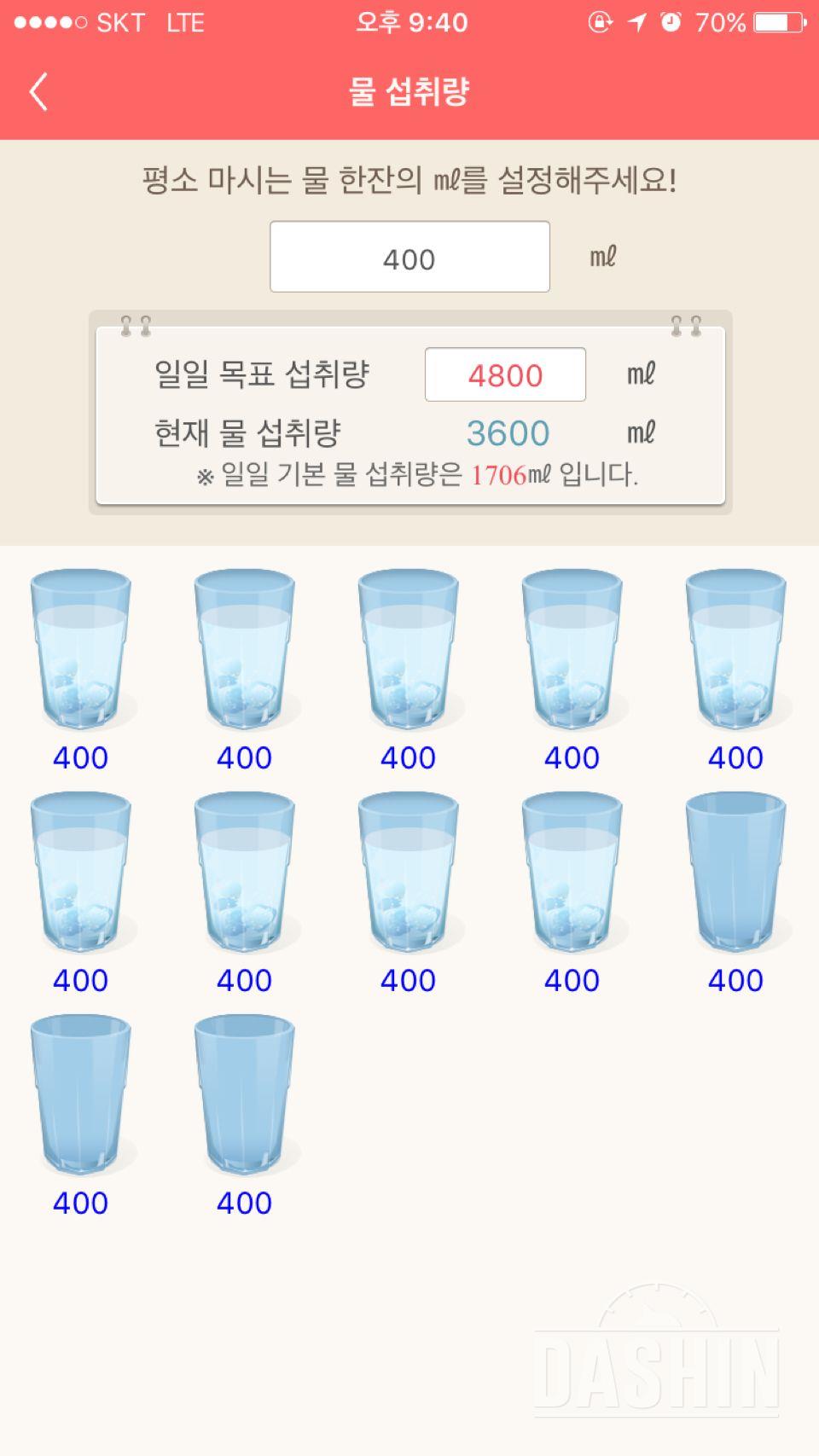 30일 하루 2L 물마시기 6일차 성공!