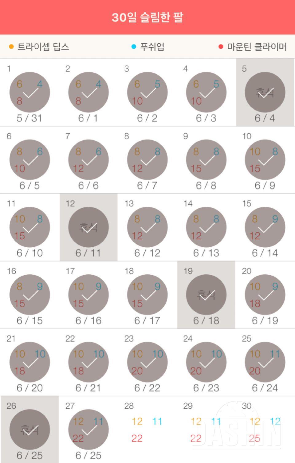 30일 슬림한 팔 87일차 성공!