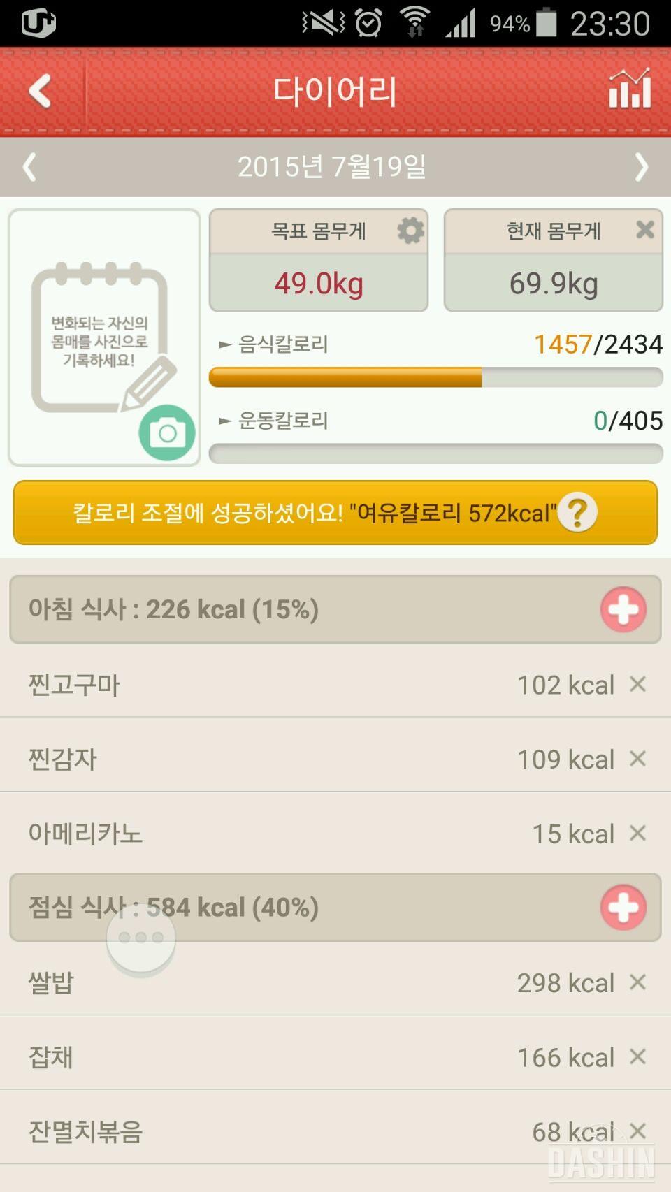 밀가루 끊기 7일째. 2kg 감량!!  좋아좋아!