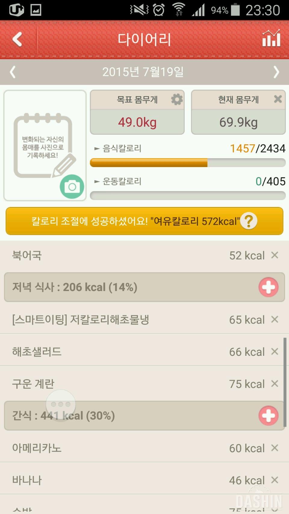 밀가루 끊기 7일째. 2kg 감량!!  좋아좋아!