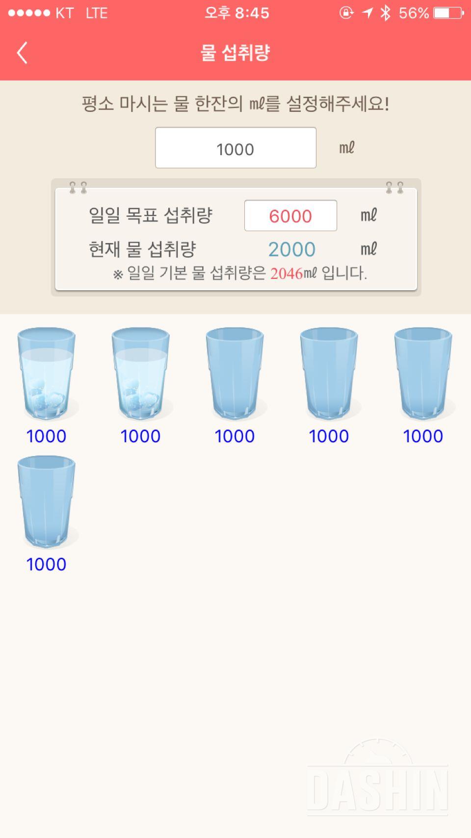 30일 하루 2L 물마시기 29일차 성공!