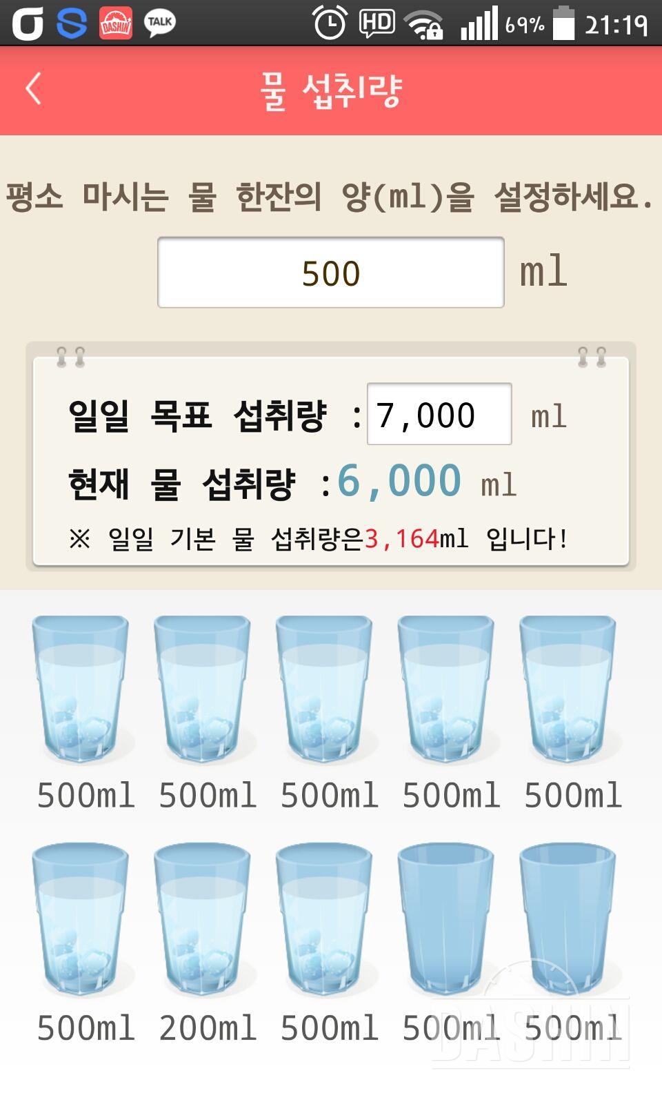 30일 하루 2L 물마시기 43일차 성공!