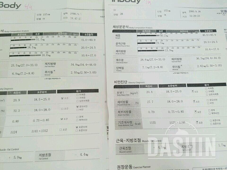 40일간 다이어트.. 체지방률 줄었어요