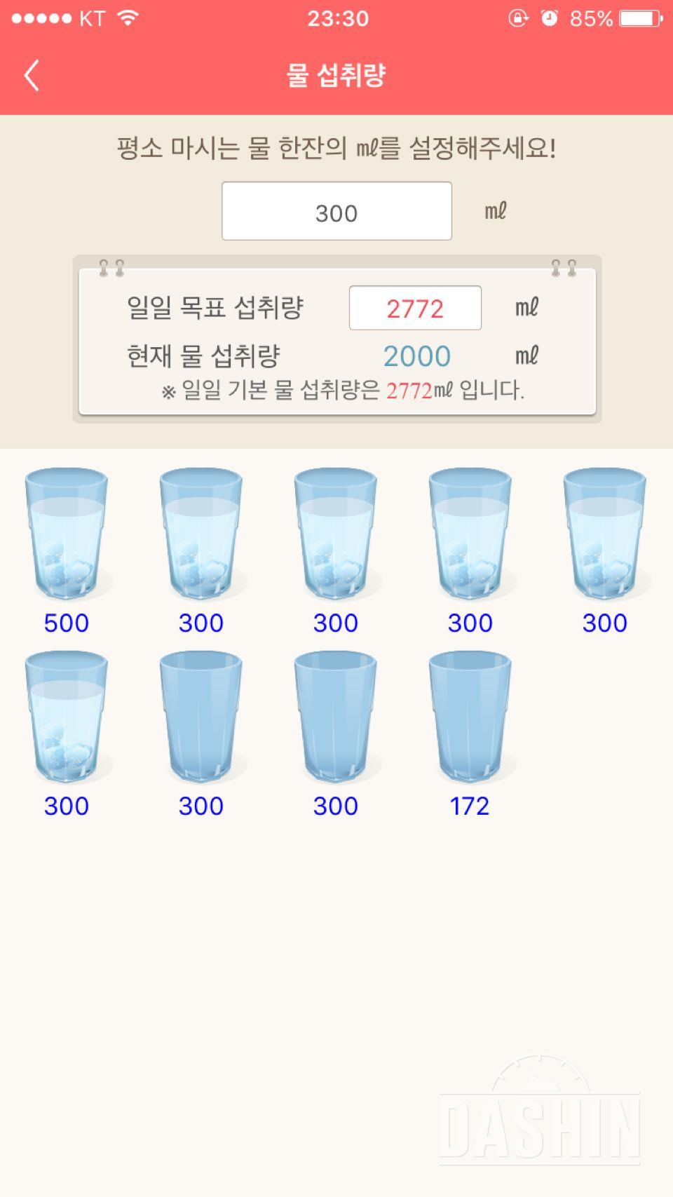 30일 하루 2L 물마시기 29일차 성공!