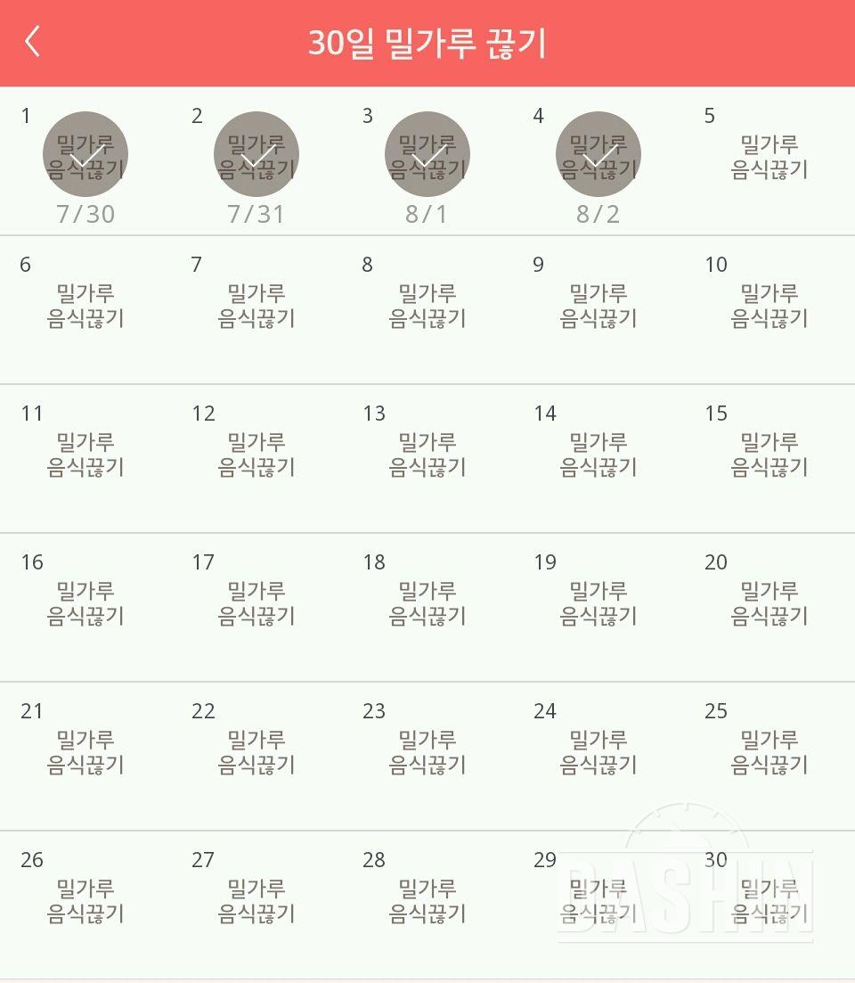 30일 밀가루 끊기 5일차 성공!