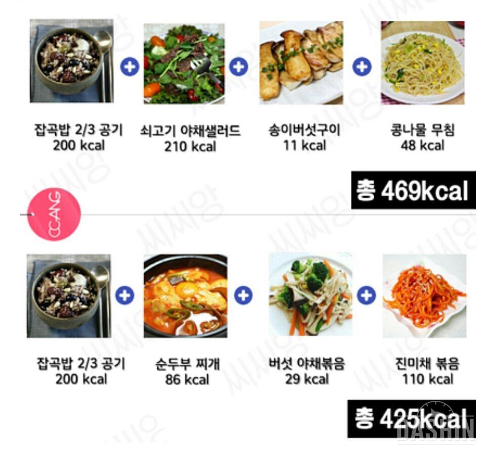 한 끼 500kcal 기준인 다이어트 식단