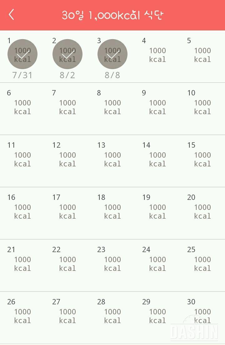 30일 1,000kcal 식단 33일차 성공!