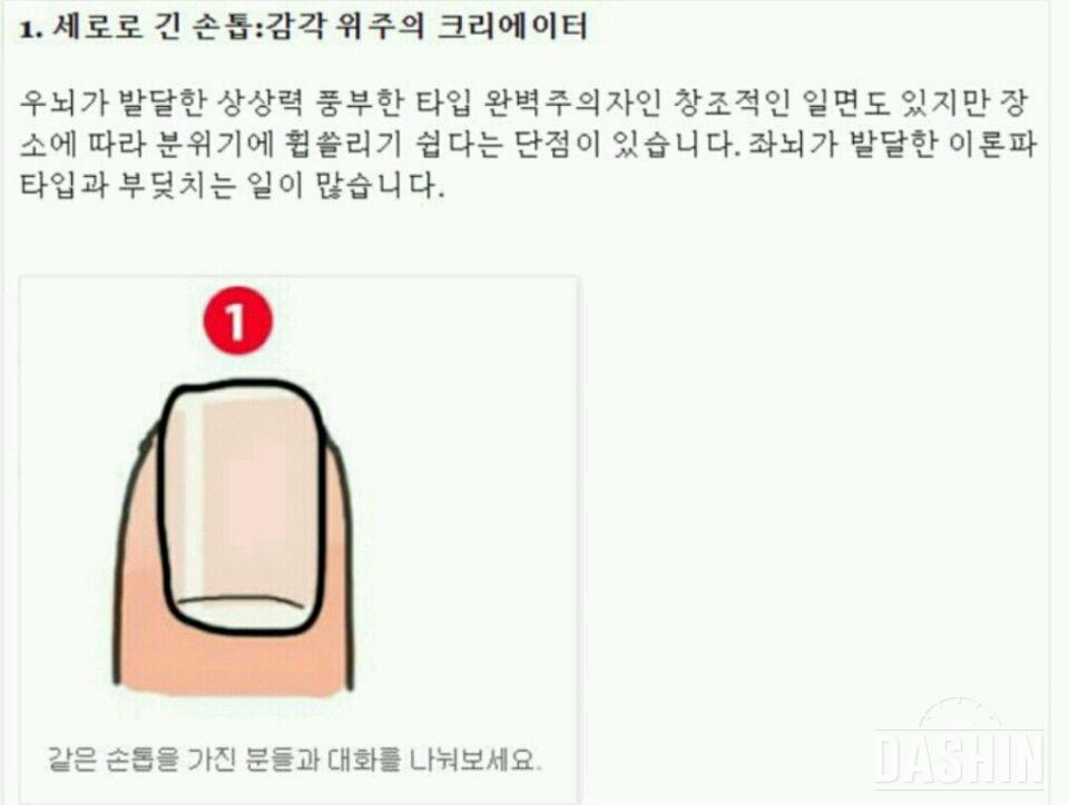 손톱으로 보는 내 성격~^^