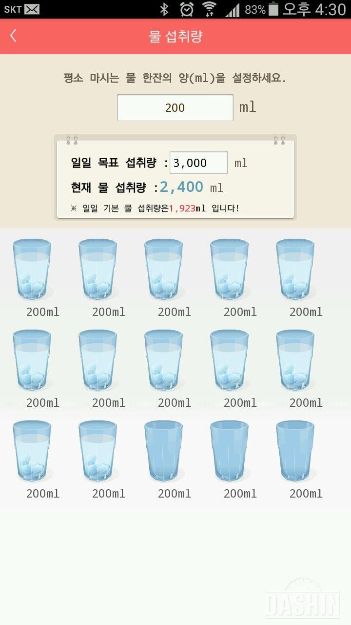 30일 하루 2L 물마시기 35일차 성공!