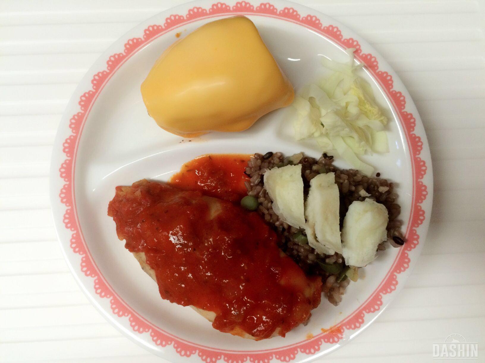 퀴노아닭가슴살현미영양밥+스파이시토마토