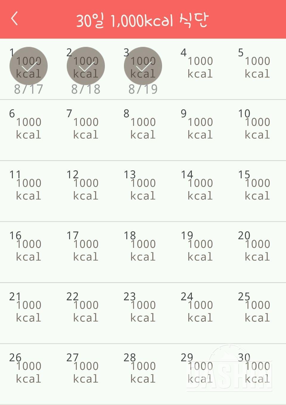 30일 1,000kcal 식단 33일차 성공!