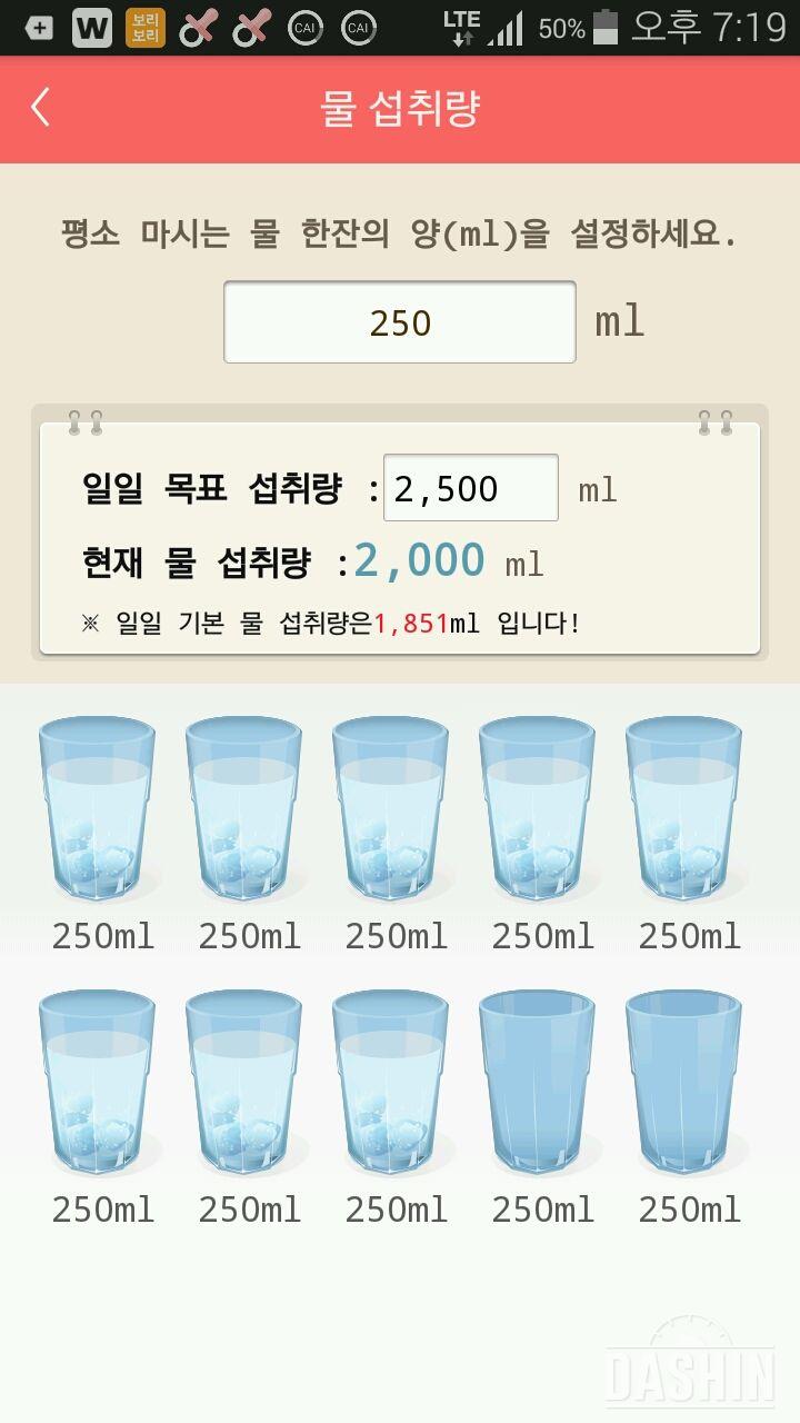 30일 하루 2L 물마시기 96일차 성공!