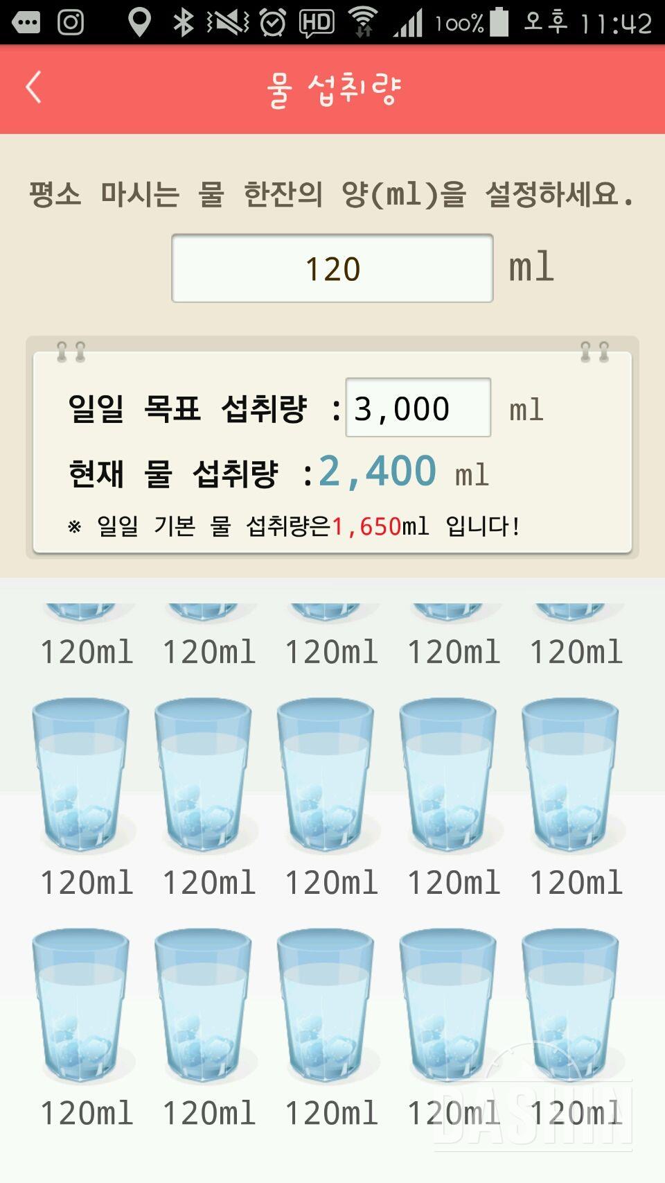 30일 하루 2L 물마시기 4일차 성공!