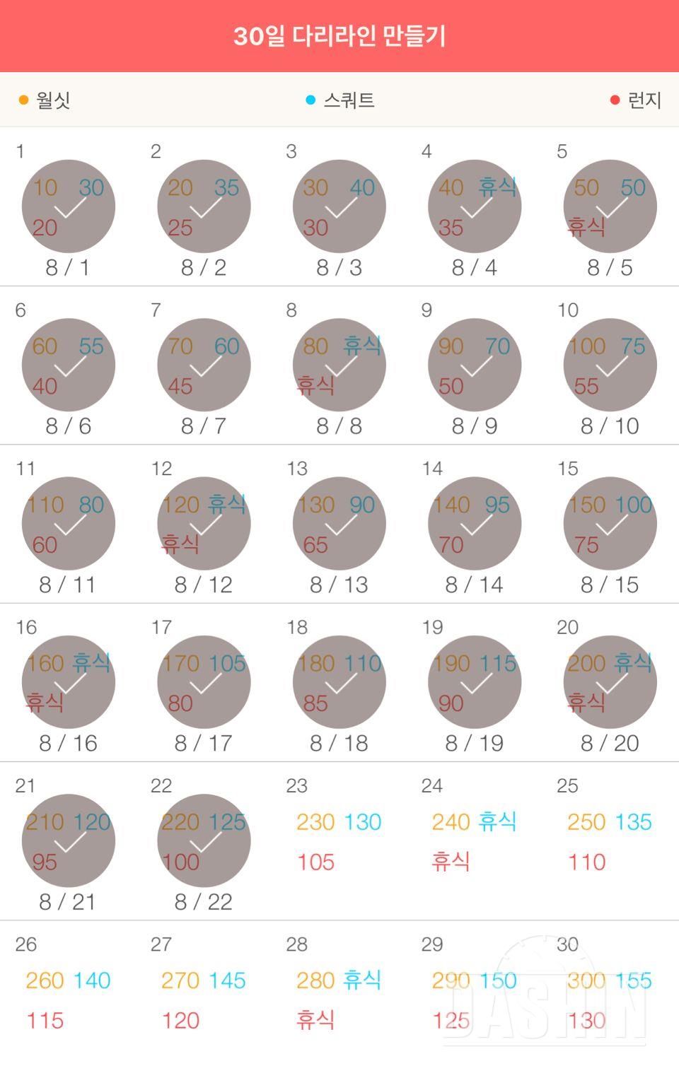 30일 다리라인 만들기 22일차 성공!