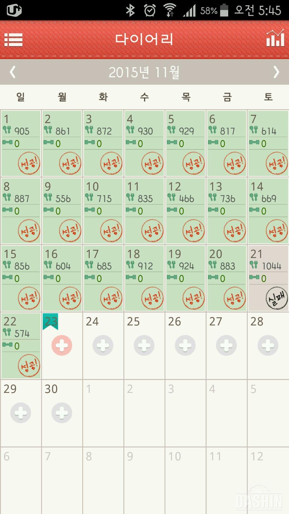 1000kcal 도전 9일