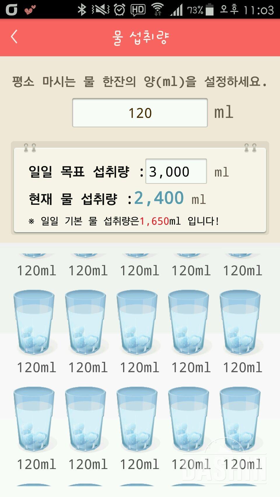 30일 하루 2L 물마시기 6일차 성공!