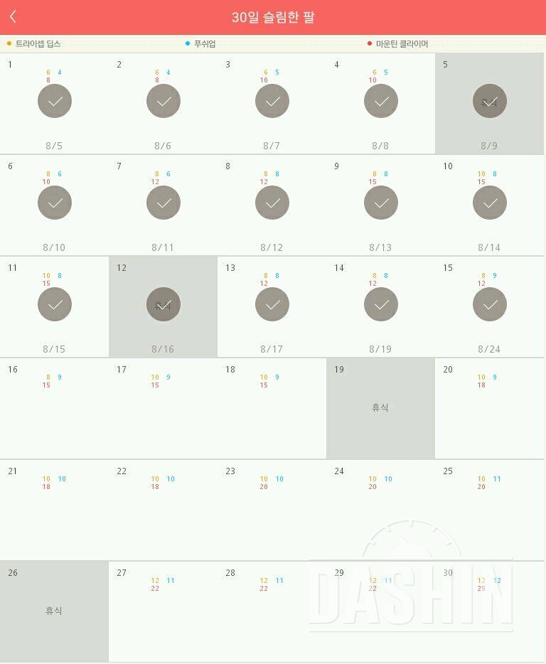 30일 슬림한 팔 15일차 성공!