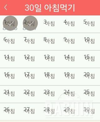 30일 아침먹기 2일차 성공!