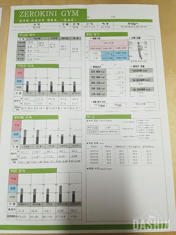 첫인바디 그리고마지막인바디