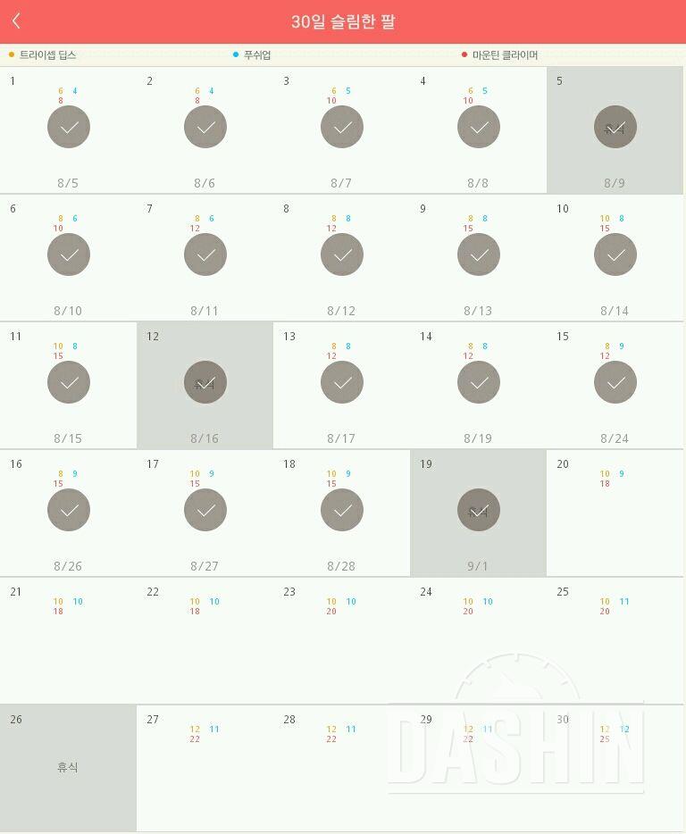 30일 슬림한 팔 19일차 성공!