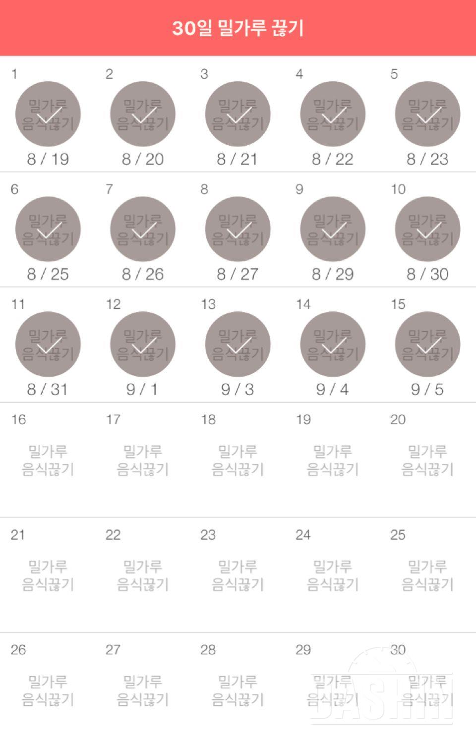 30일 밀가루 끊기 45일차 성공!