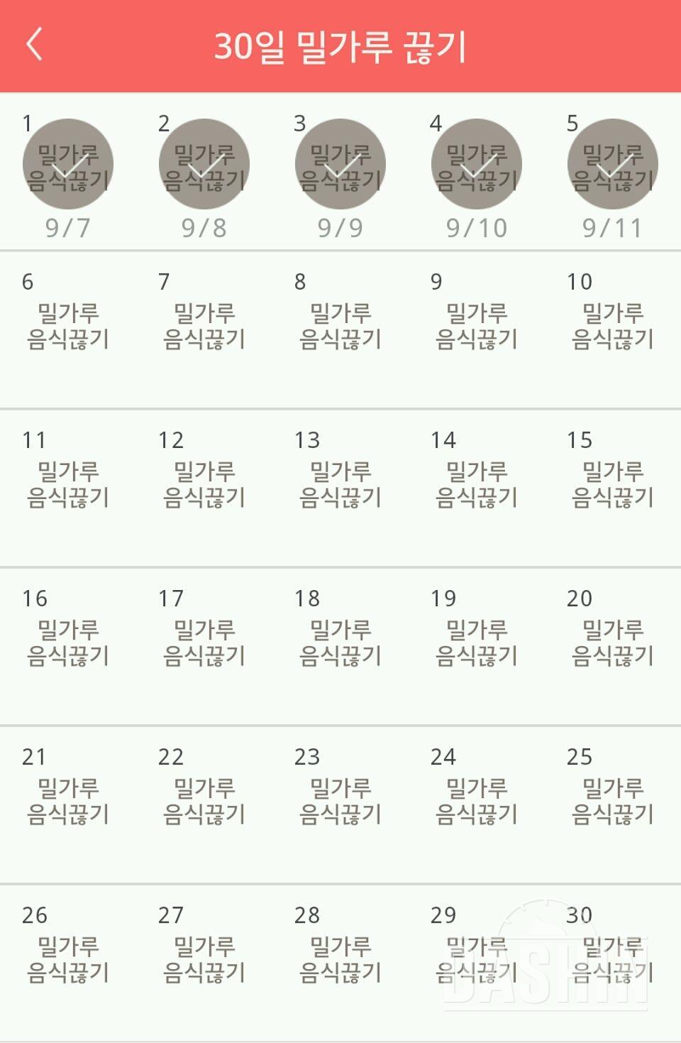 30일 밀가루 끊기 35일차 성공!