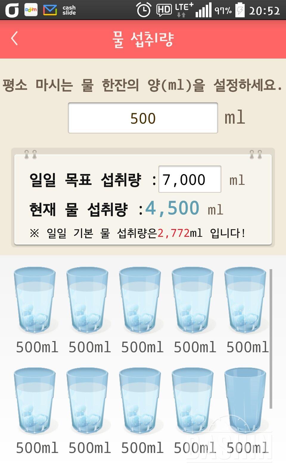 30일 하루 2L 물마시기 109일차 성공!