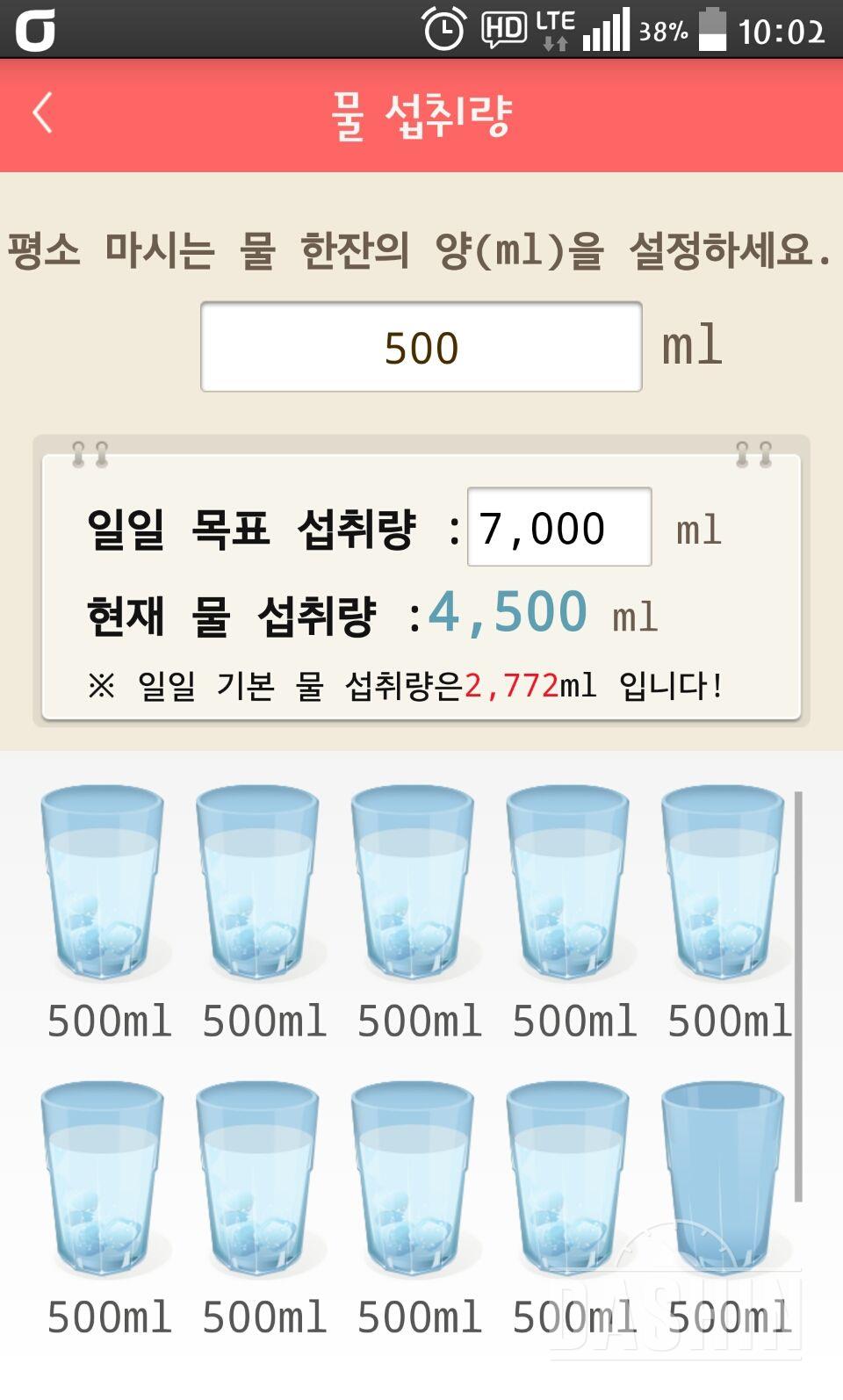 30일 하루 2L 물마시기 110일차 성공!