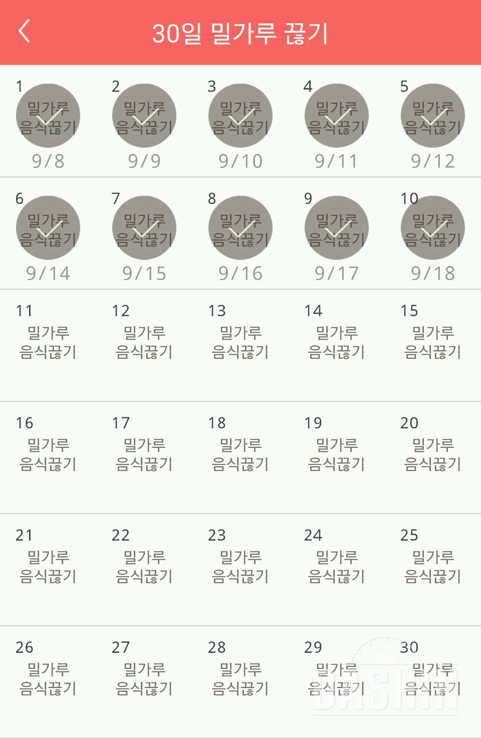 30일 밀가루 끊기 10일차 성공!