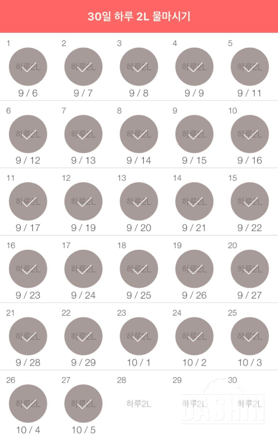 30일 하루 2L 물마시기 57일차 성공!