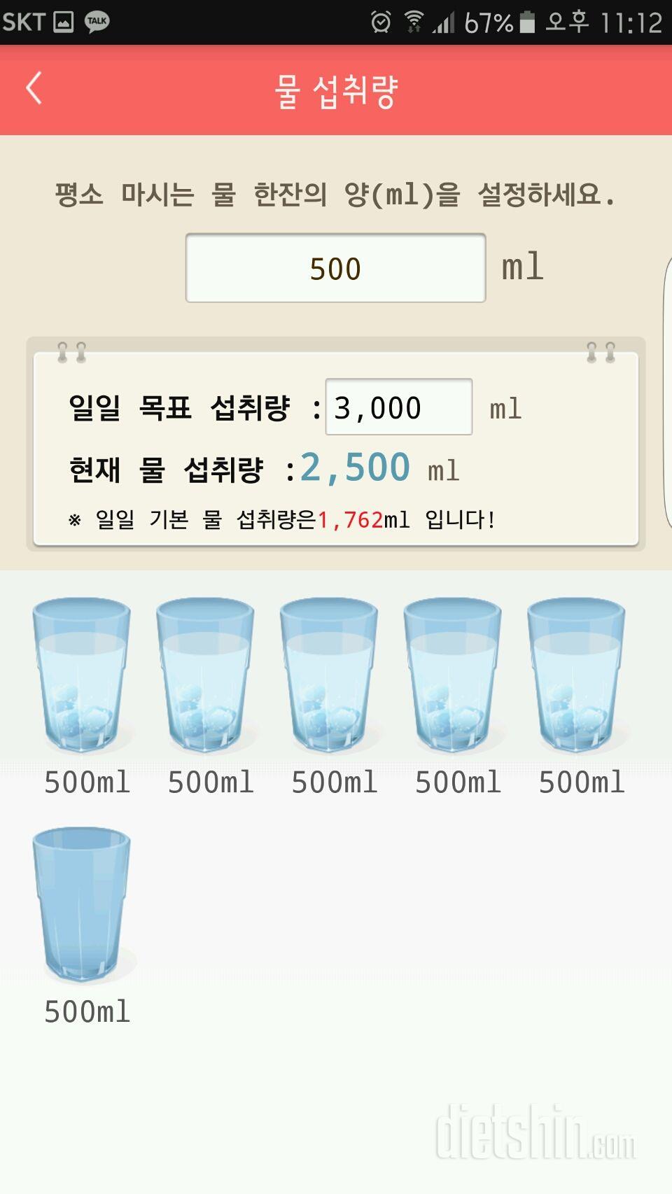 30일 하루 2L 물마시기 9일차 성공!