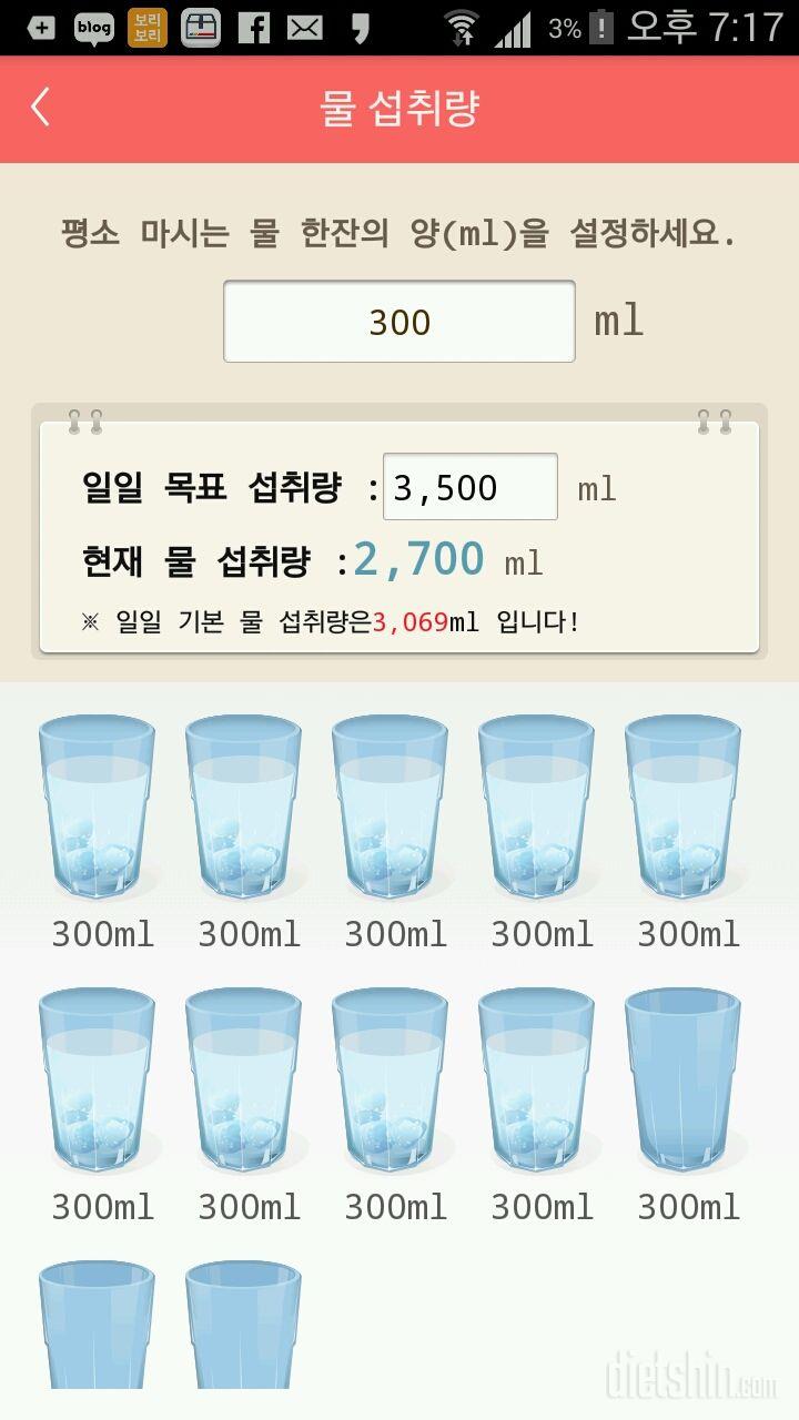 30일 하루 2L 물마시기 7일차 성공!